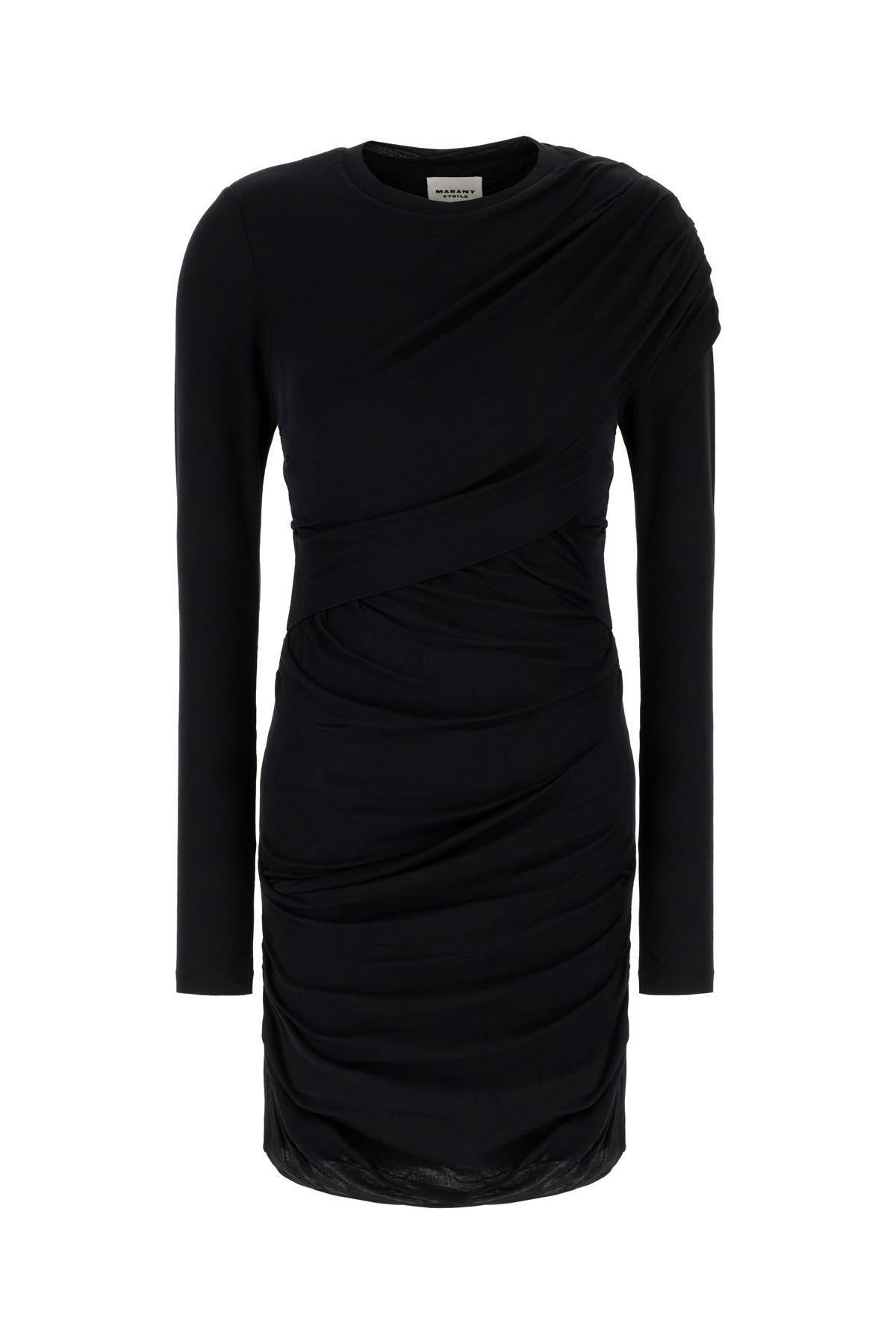 marant étoile black stretch modal dress