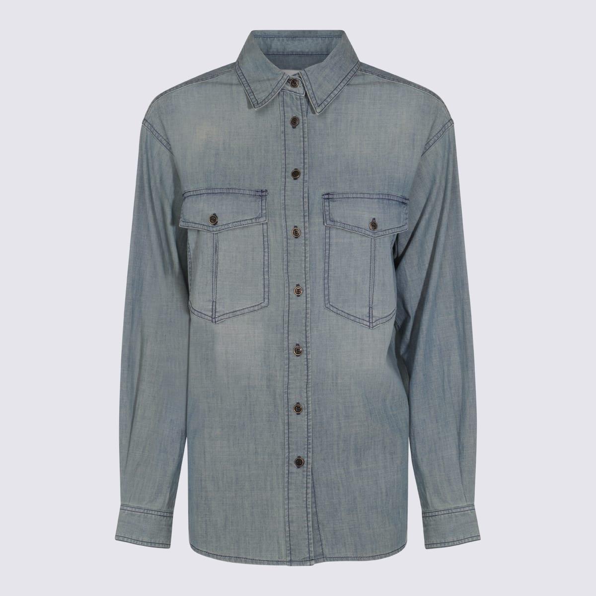 marant étoile blue cotton ovelia-ga shirt