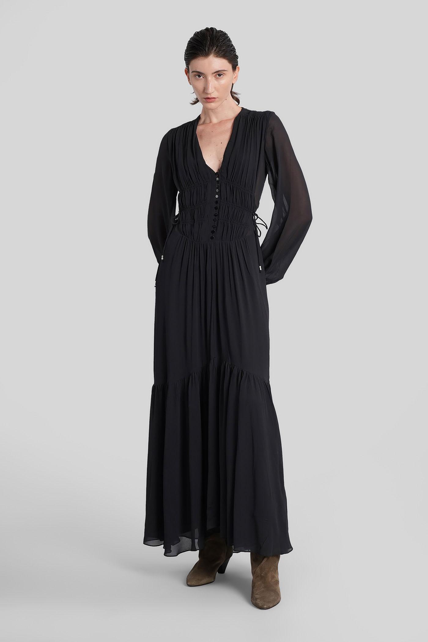 marant étoile briane long dress in black viscose