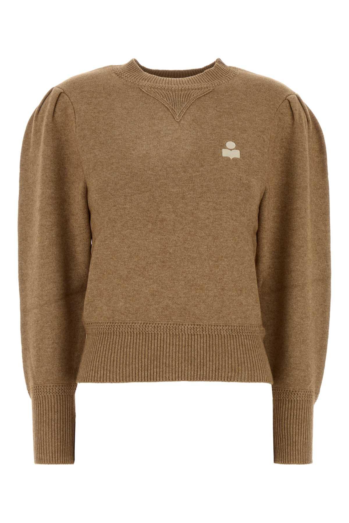 marant étoile camel stretch cotton blend kelaya sweater