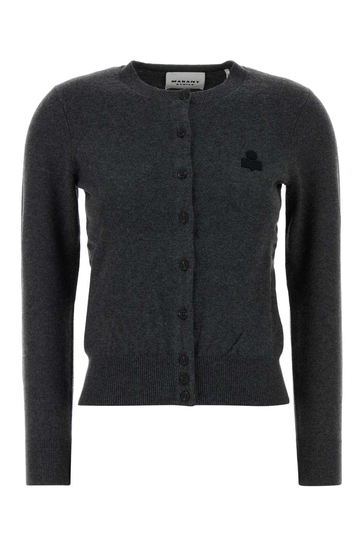 marant étoile charcoal cotton blend mona cardigan