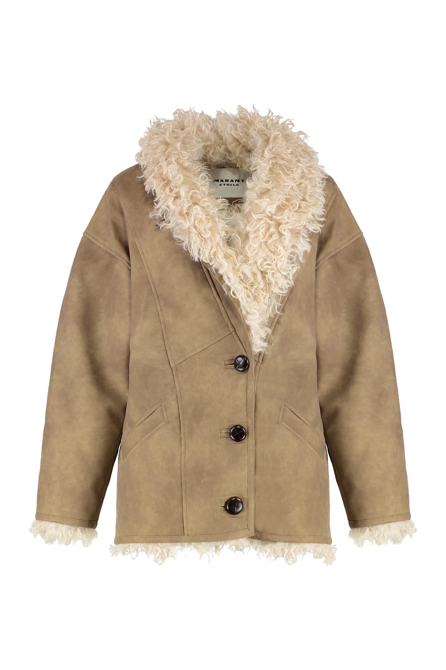 marant étoile clea faux fur coat