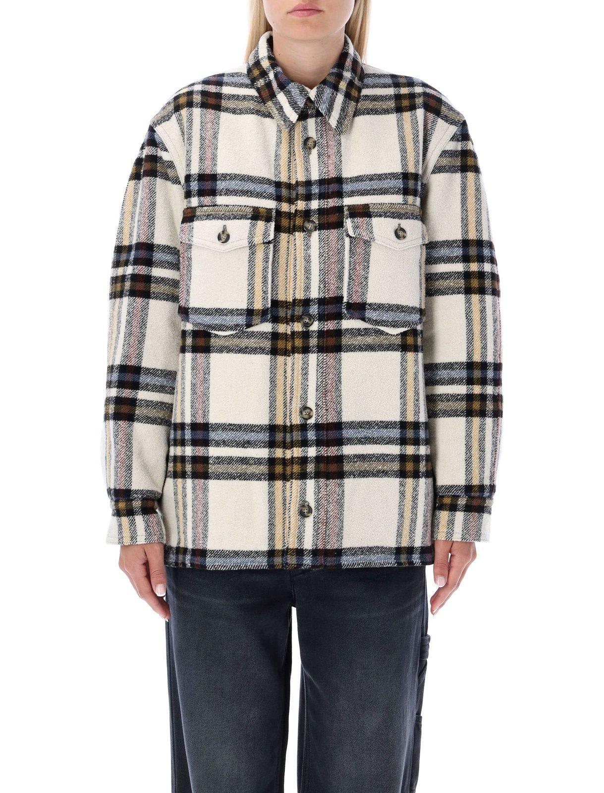 marant étoile every checked padded jacket