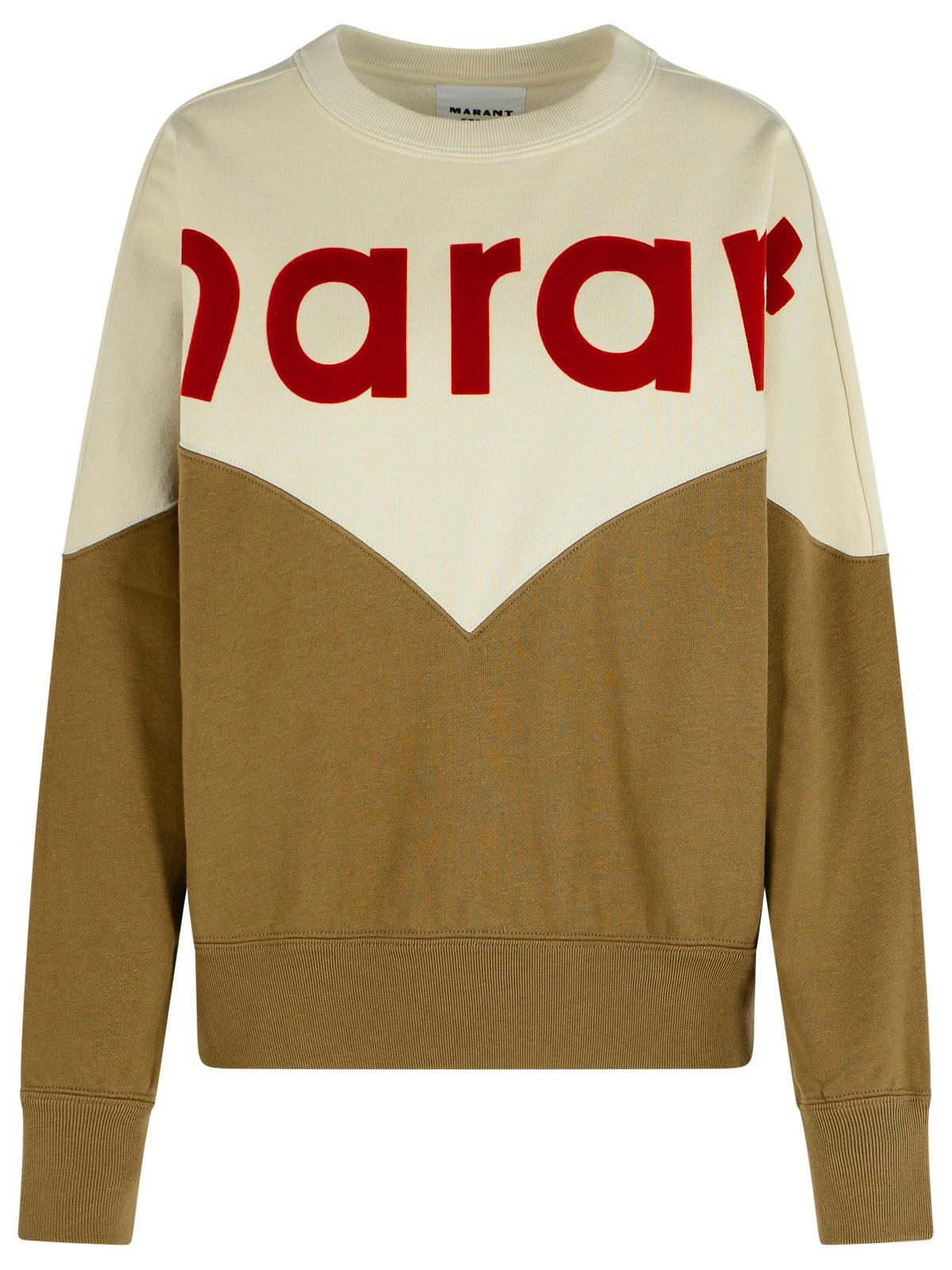 marant étoile khaki houston dark cotton blend sweatshirt