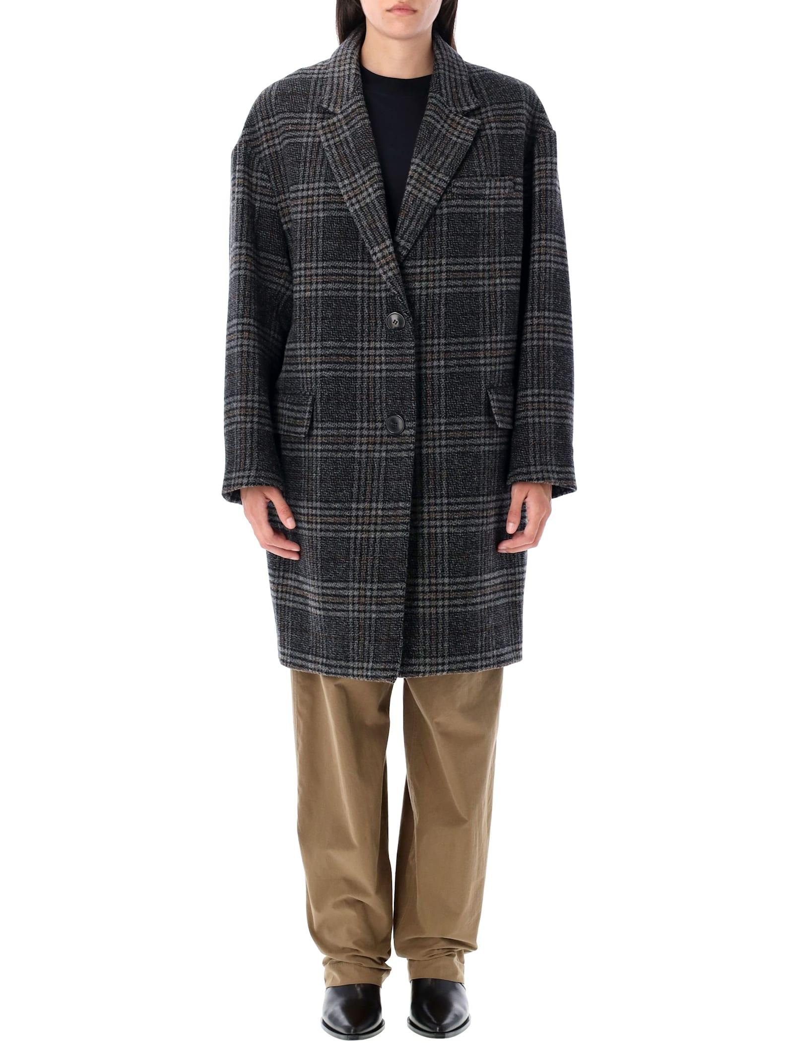 marant étoile limizia checkered coat