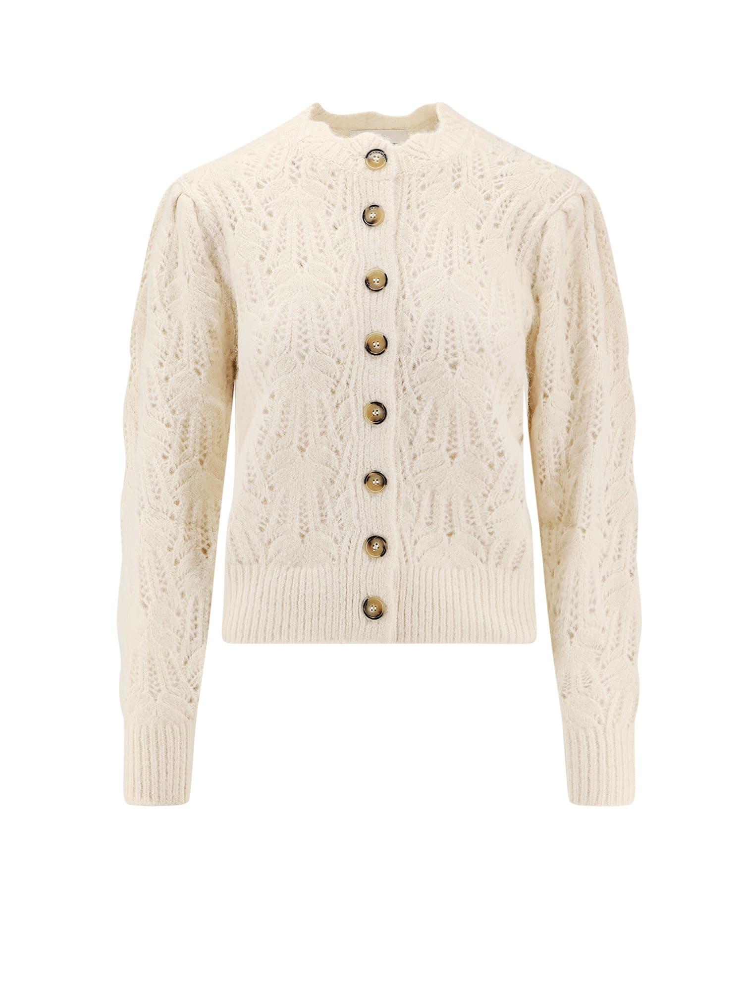 marant étoile maxine perforated alpaca blend cardigan
