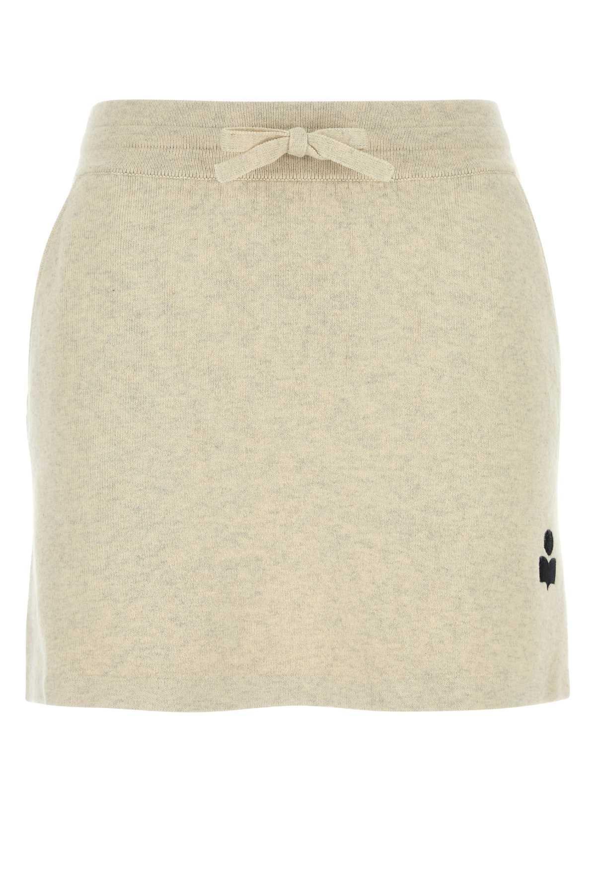 marant étoile melange cream stretch cotton blend amaline mini skirt
