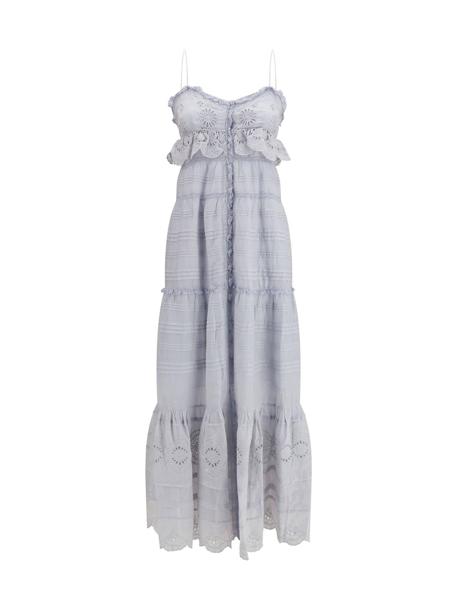 marant étoile paule long ruffled dress