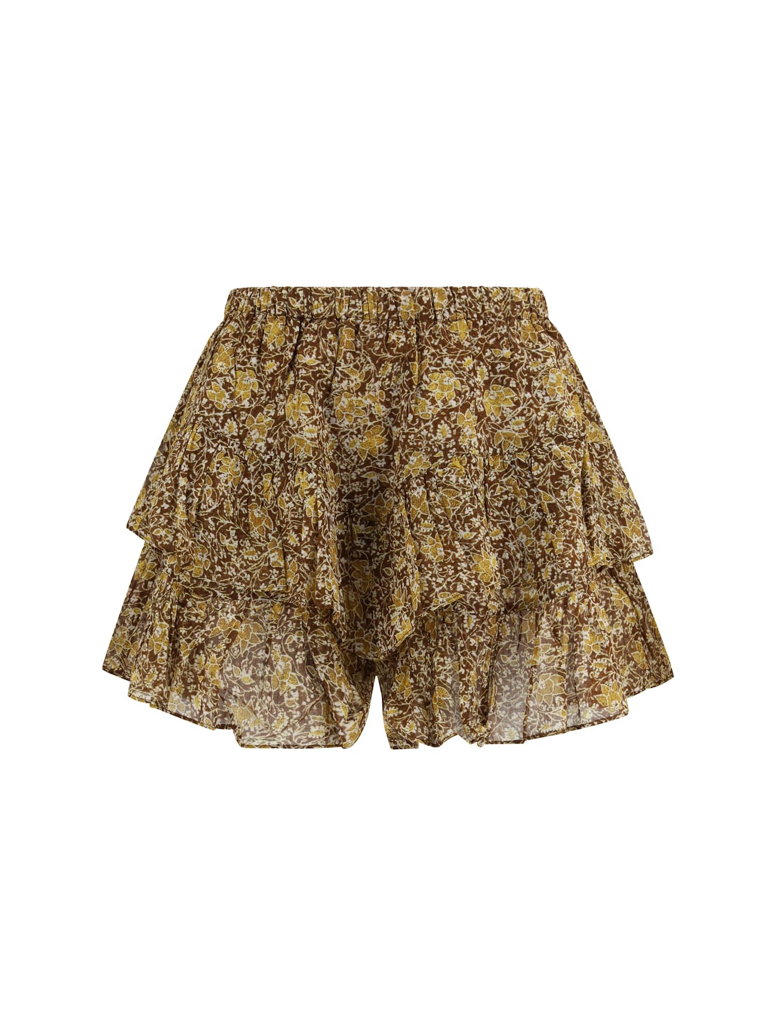 marant étoile printed cotton shorts