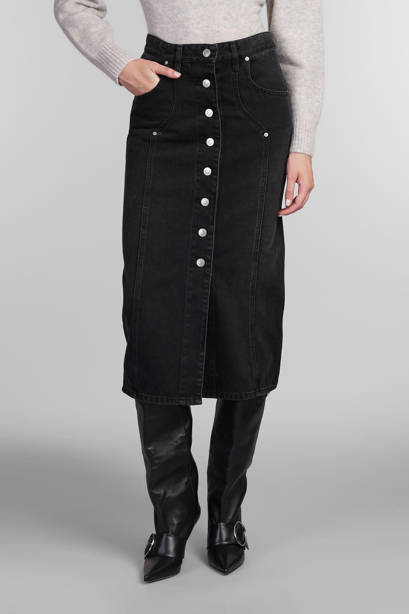 marant étoile vandy skirt in black cotton