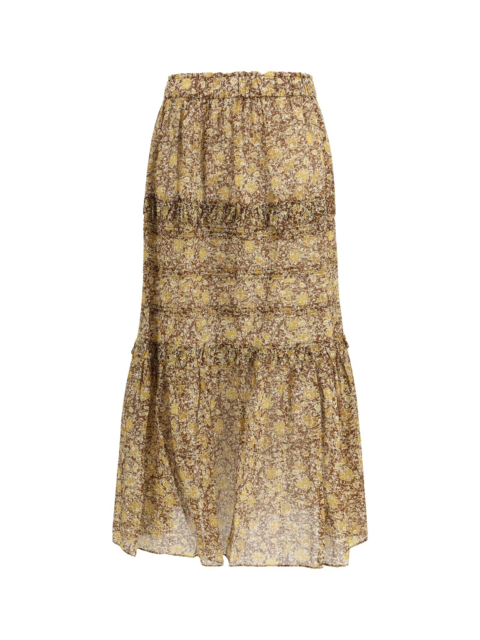 marant étoile volomia long ruffled skirt