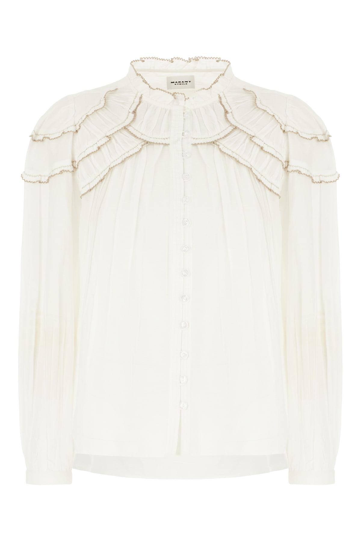 marant étoile white cotton blend blouse