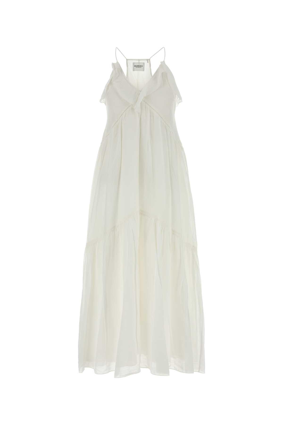 marant étoile white cotton blend vasma dress