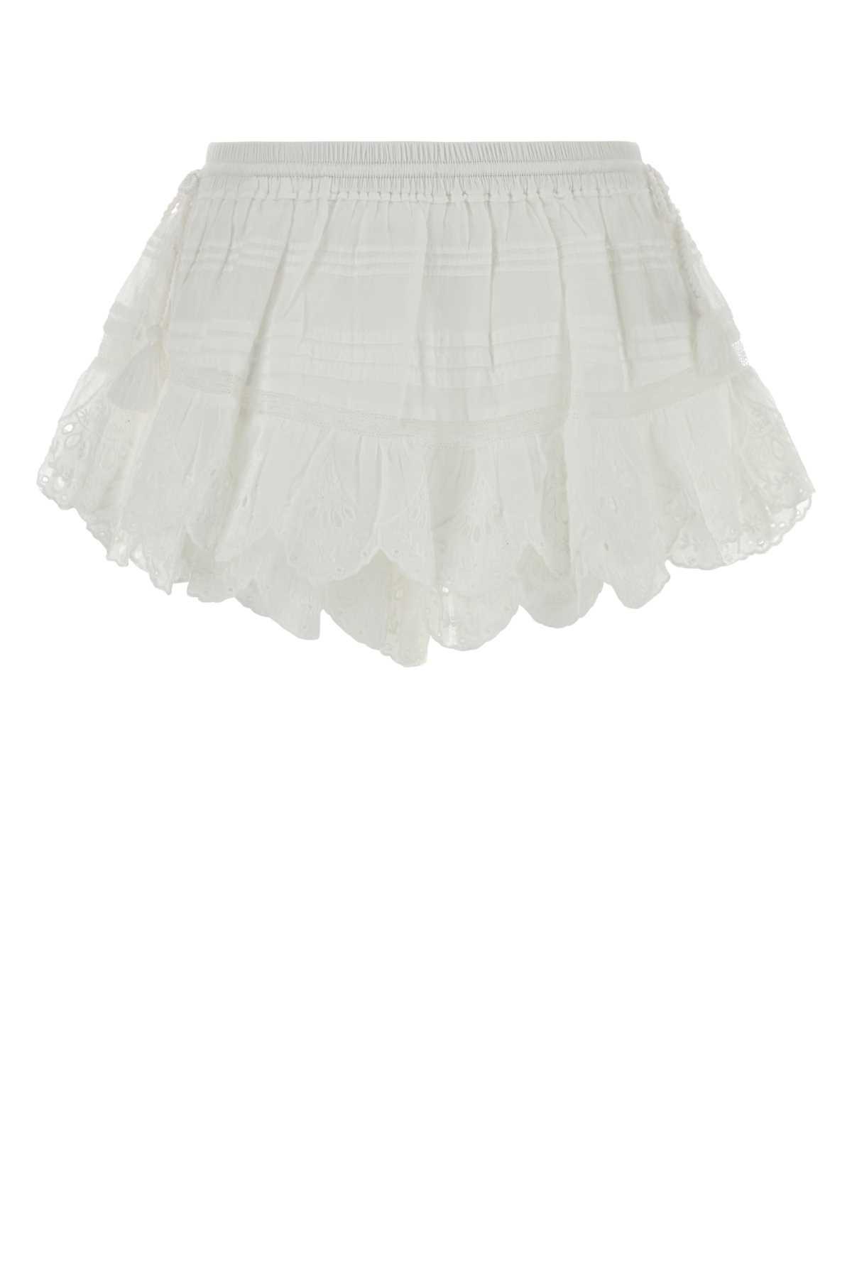 marant étoile white cotton puria shorts