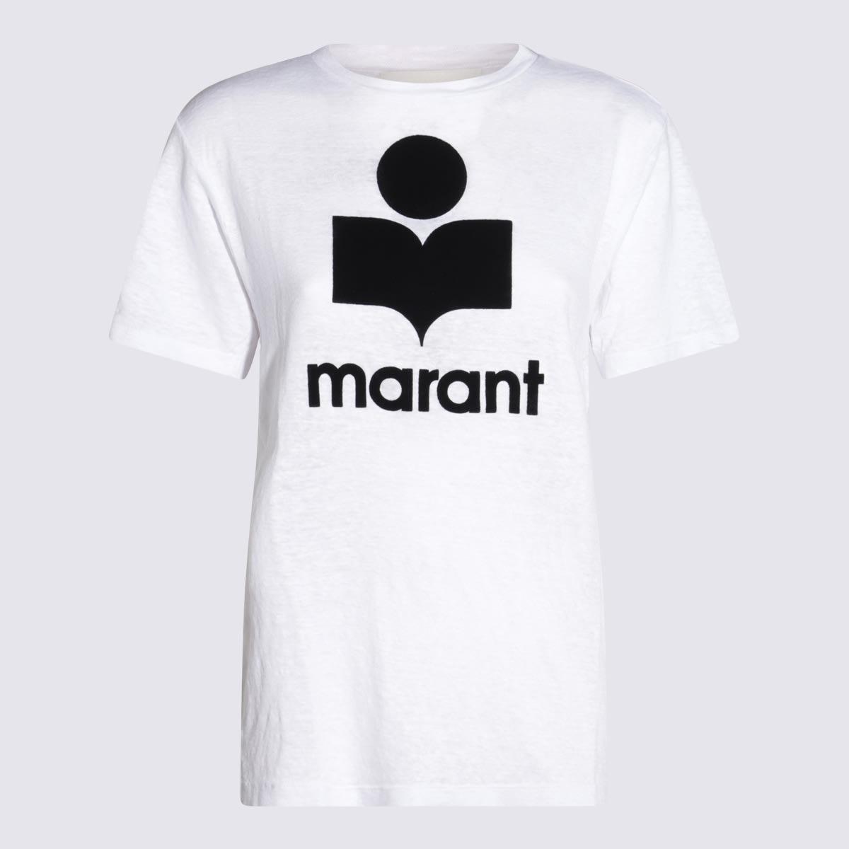 marant étoile zewel logo print linen t-shirt