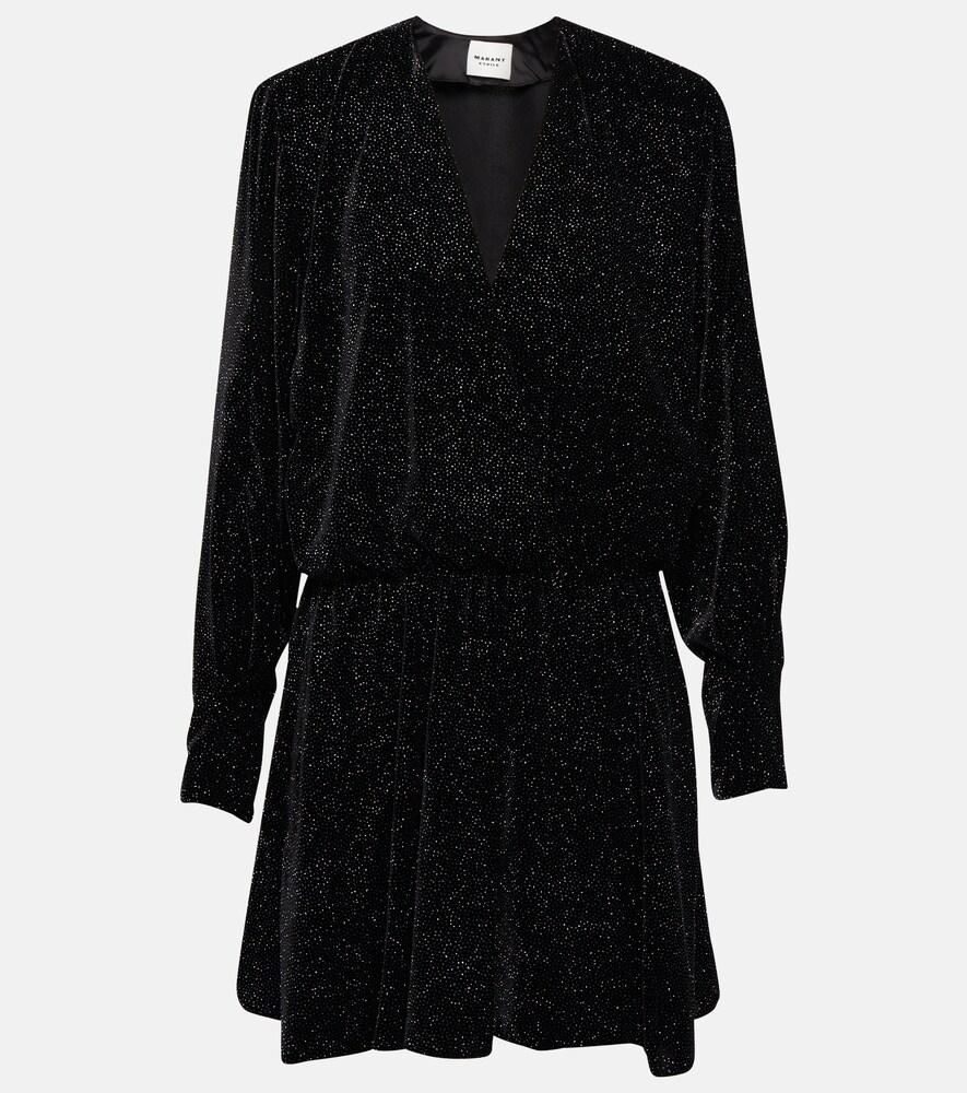 marant etoile alexane glitter velvet minidress