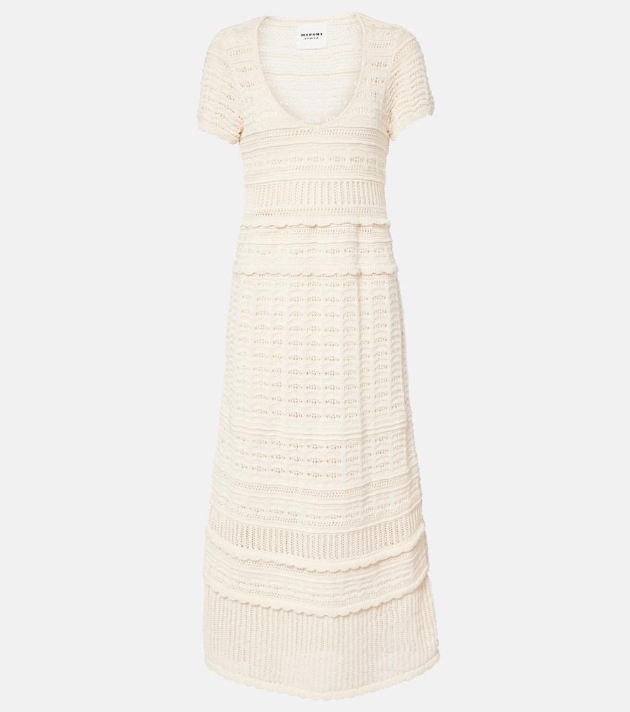marant etoile aurore knitted cotton midi dress