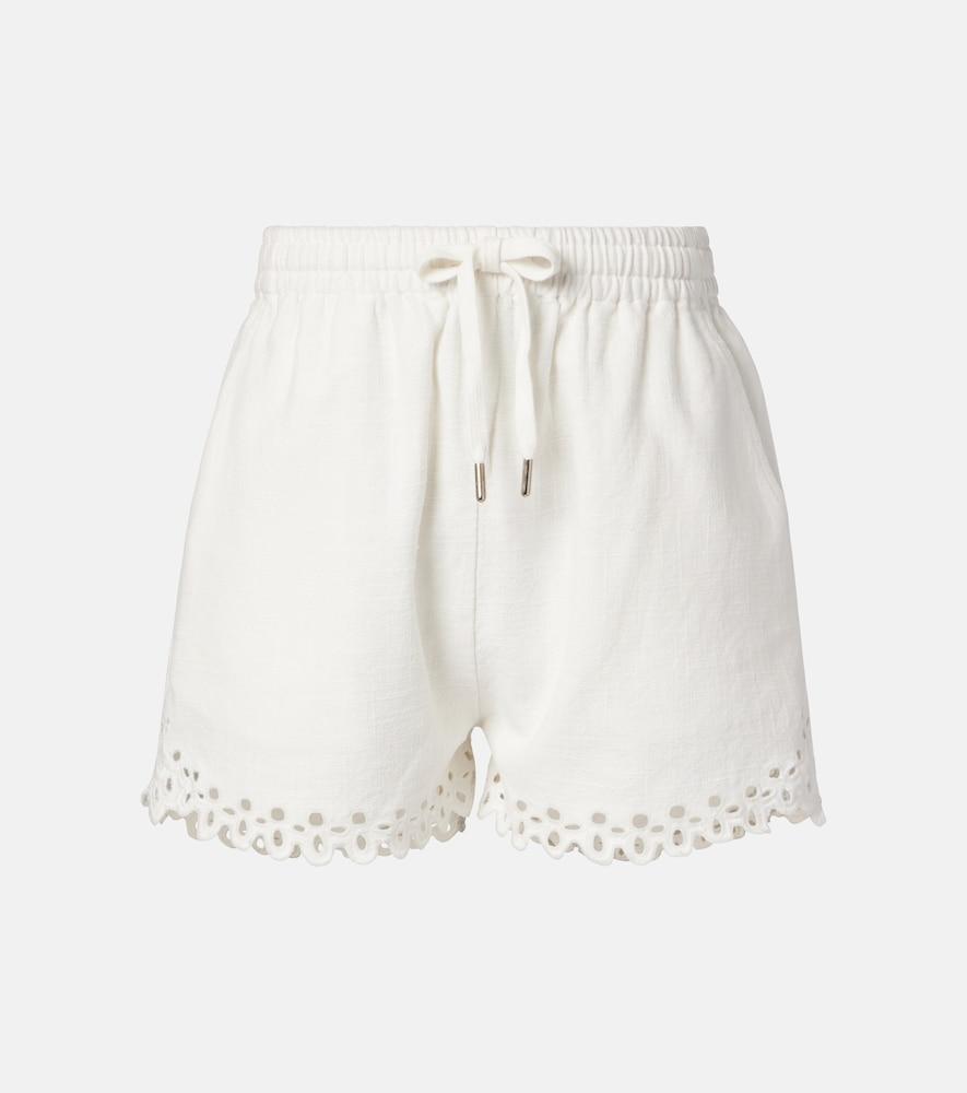marant etoile balyme embroidered cotton shorts