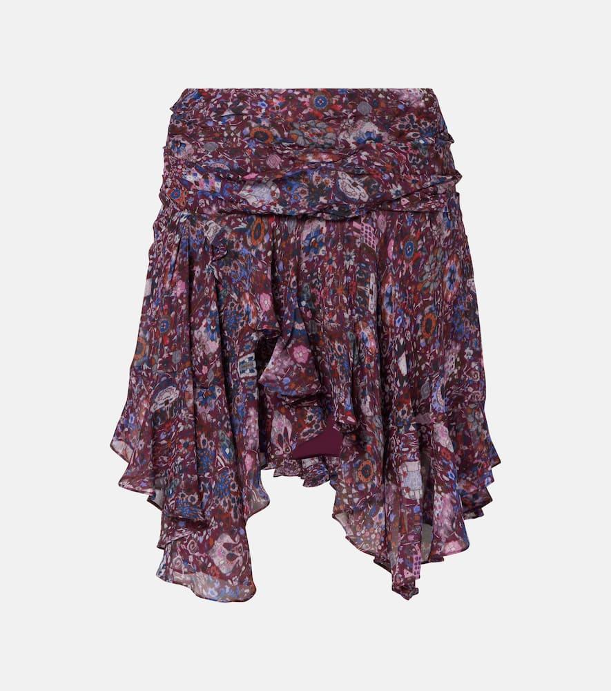 marant etoile berencia floral ruffled miniskirt