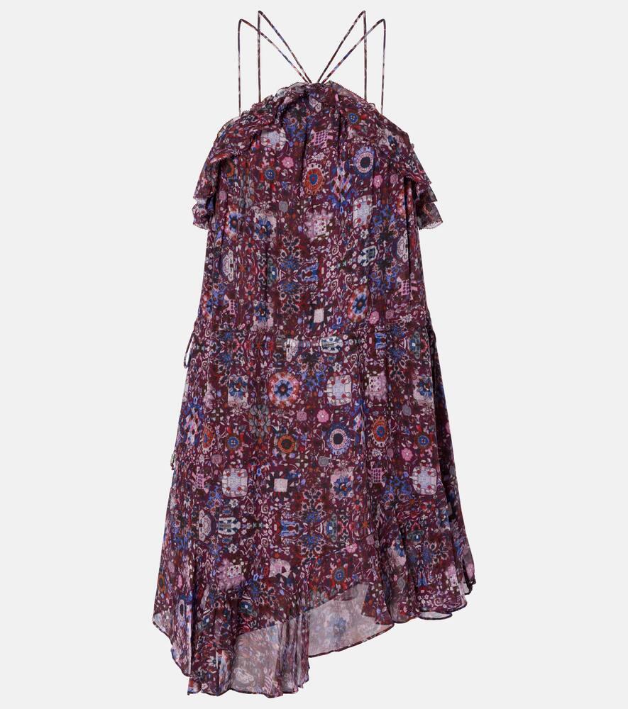 marant etoile betty floral halterneck minidress
