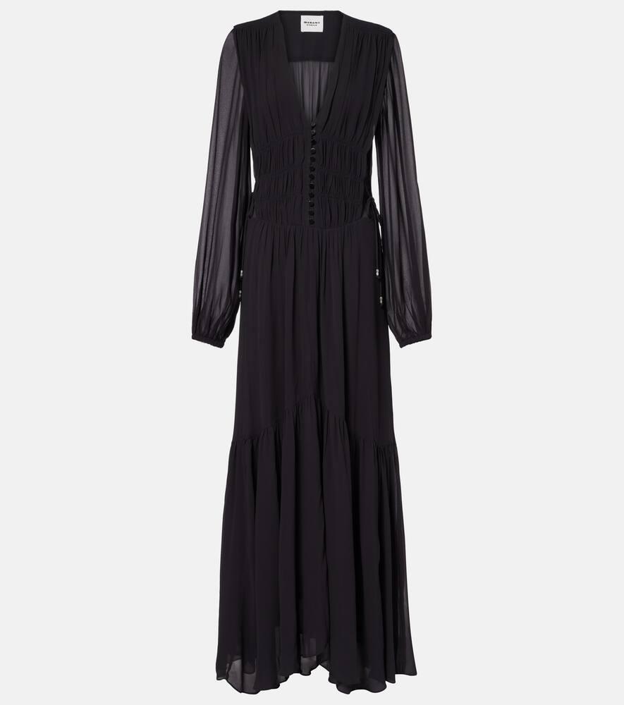 marant etoile briane shirred maxi dress