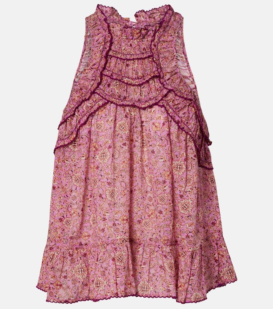 marant etoile carlee printed ruffled cotton blouse