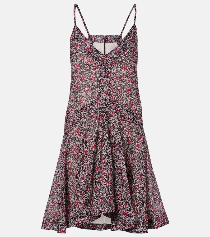 marant etoile danielle floral cotton voile minidress
