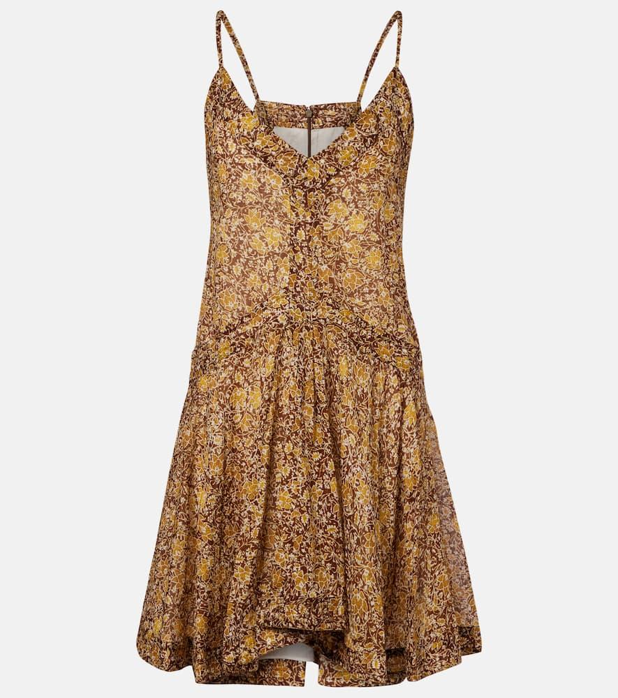 marant etoile danielle floral cotton voile minidress