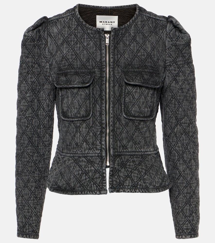 marant etoile deliona quilted denim jacket
