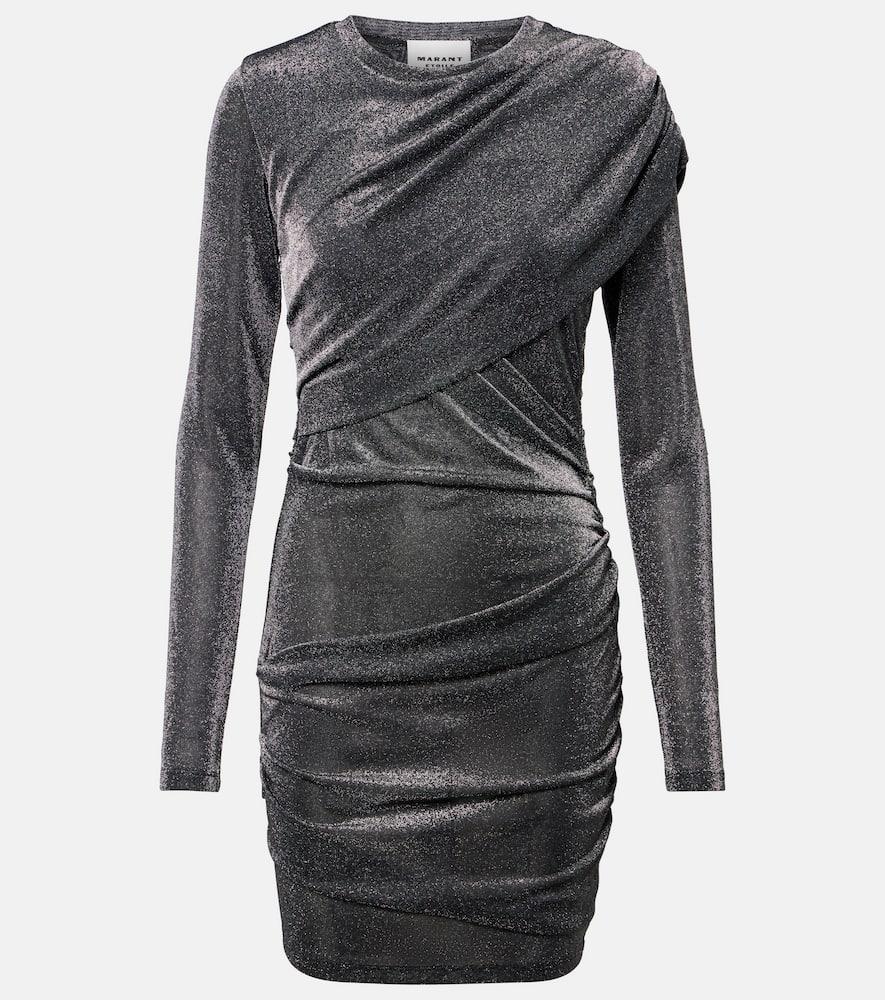 marant etoile denise draped jersey lamé minidress
