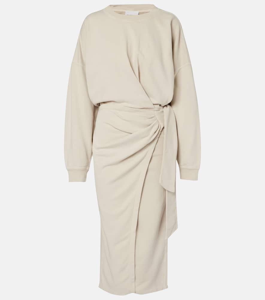 marant etoile draped cotton jersey sweatshirt dress