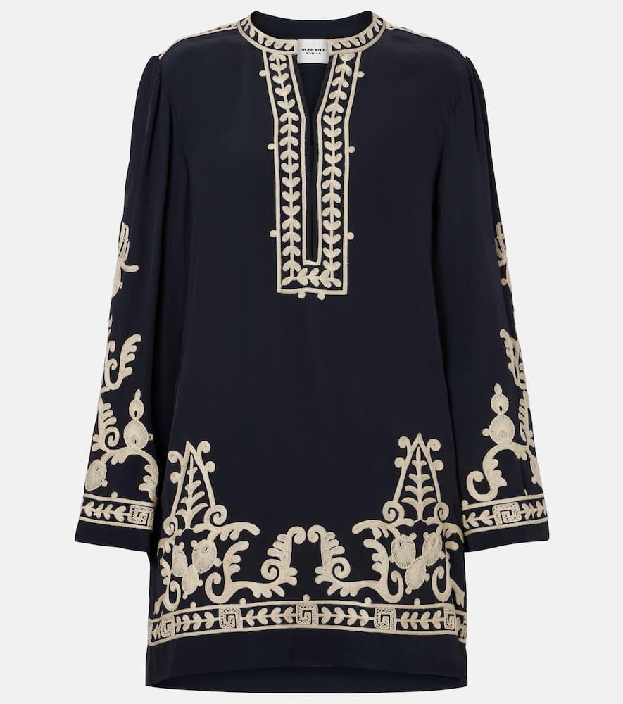 marant etoile fadeli embroidered crêpe tunic