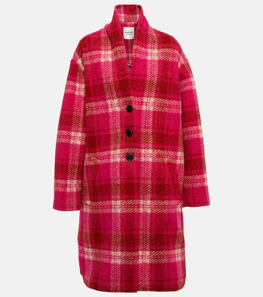 marant etoile gabriel checked flannel coat