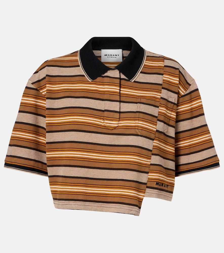 marant etoile isalyne striped cotton polo shirt