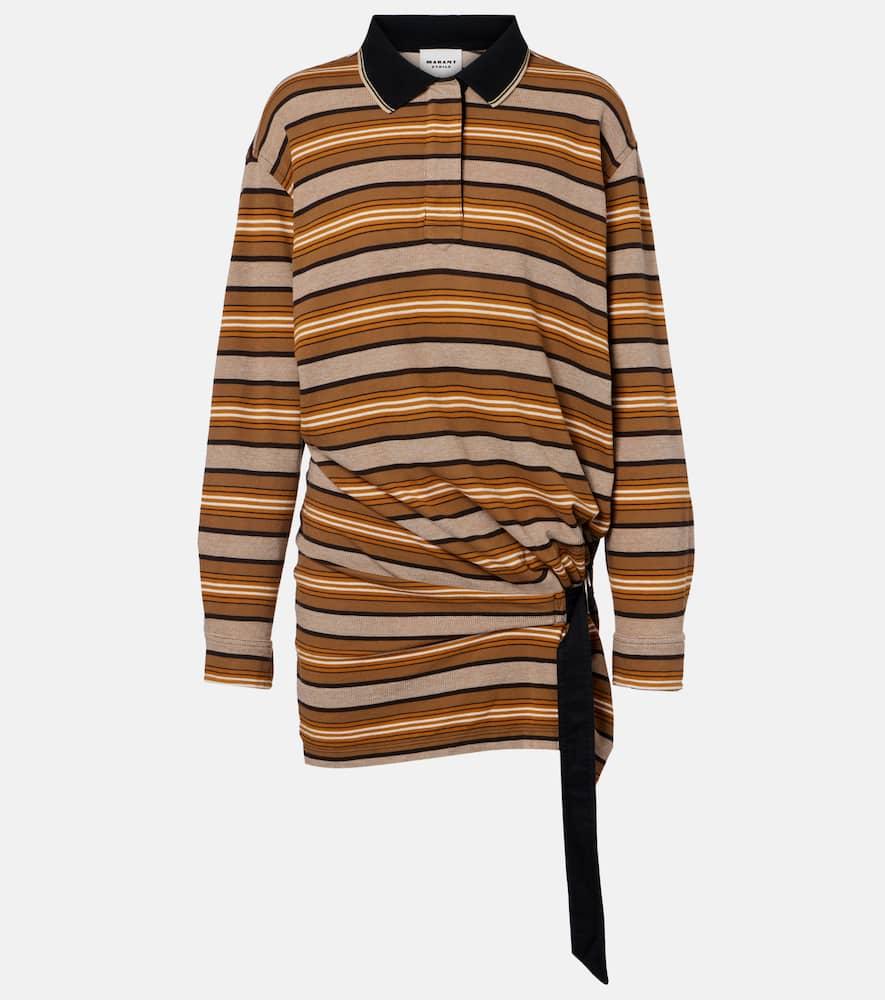 marant etoile isea striped cotton piqué polo dress