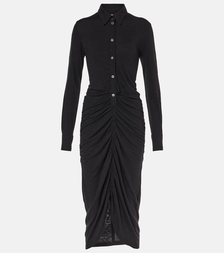 marant etoile ivalia gathered jersey polo dress