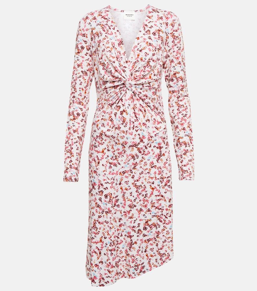 marant etoile jadiya printed jersey midi dress
