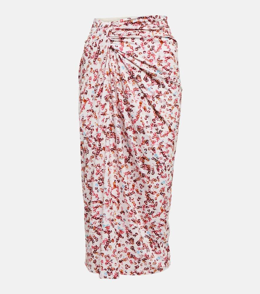 marant etoile jeldia printed jersey midi skirt