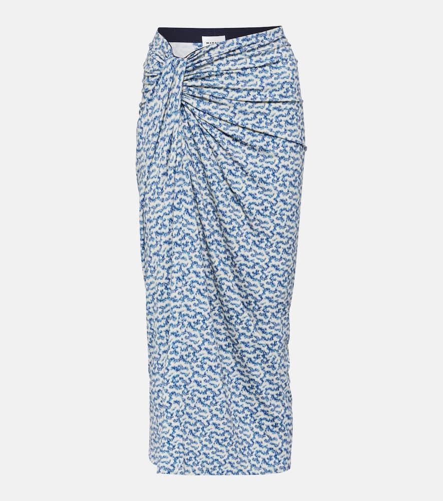 marant etoile jeldia printed jersey midi skirt