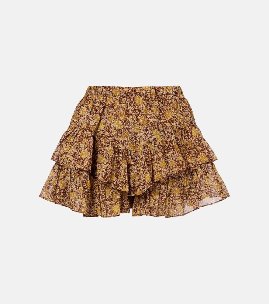 marant etoile jocadia floral tiered cotton voile shorts
