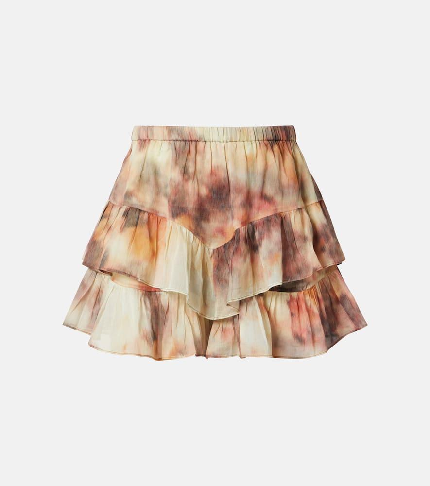 marant etoile jocadia printed ruffled cotton skort