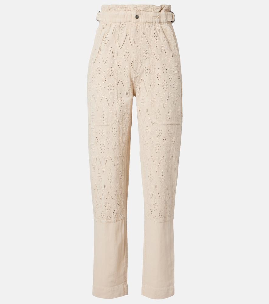 marant etoile kylea broderie anglaise straight jeans