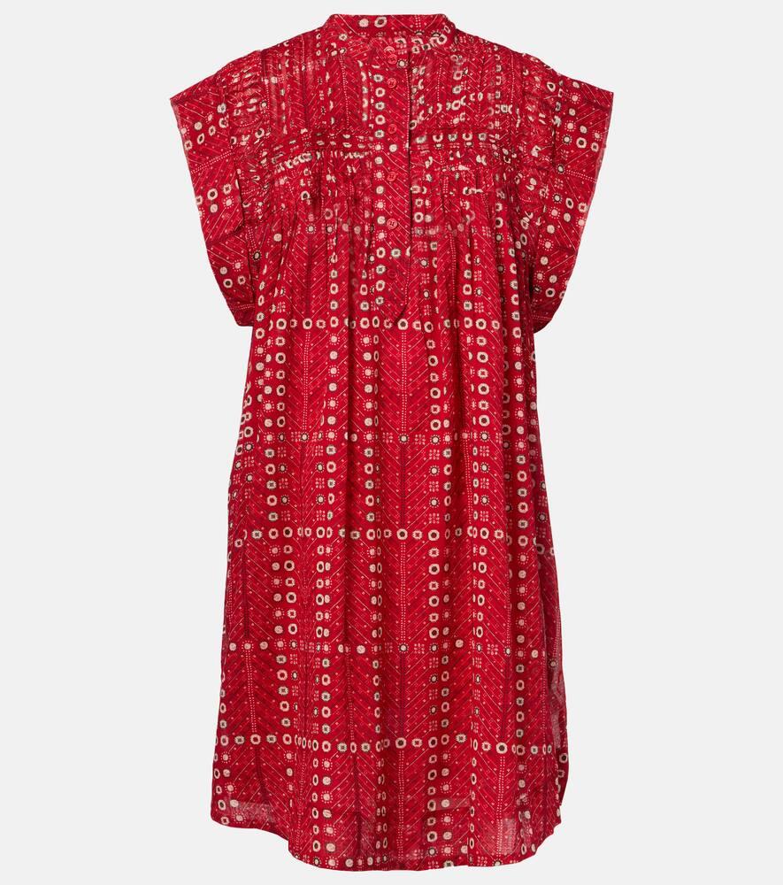 marant etoile leazali printed cotton minidress