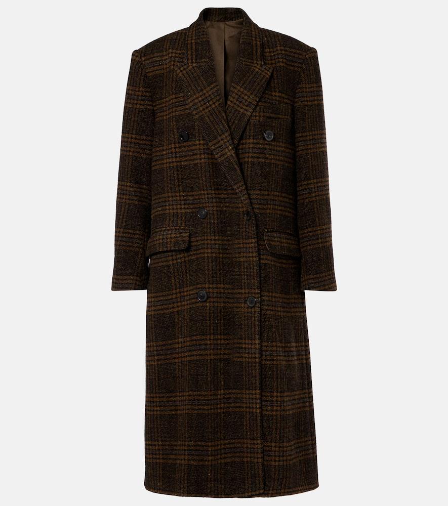 marant etoile lexana checked virgin wool coat