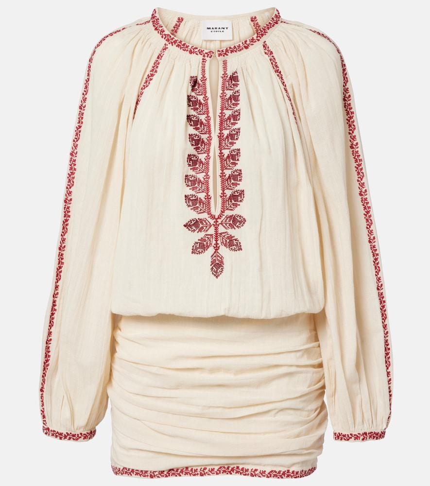 marant etoile ludy embroidered cotton minidress