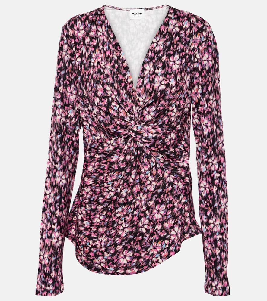 marant etoile lyss ruched jersey top