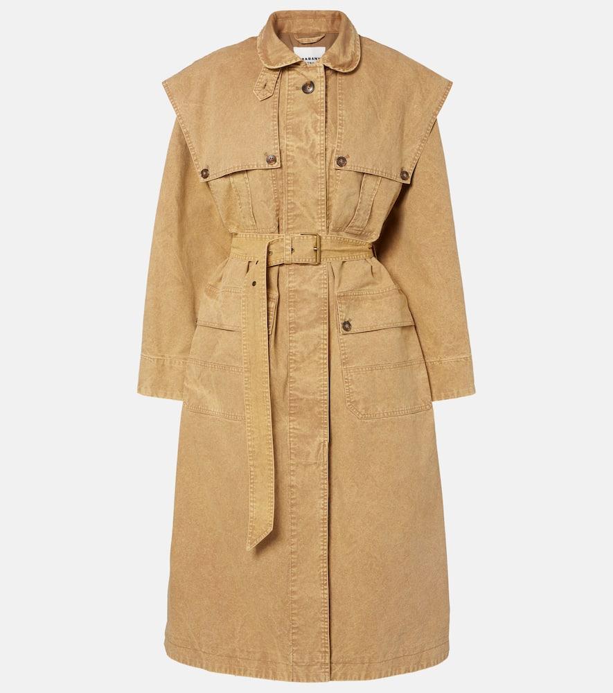marant etoile michaela denim trench coat