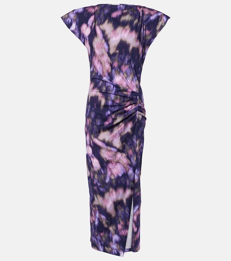 marant etoile nadela printed cotton jersey maxi dress