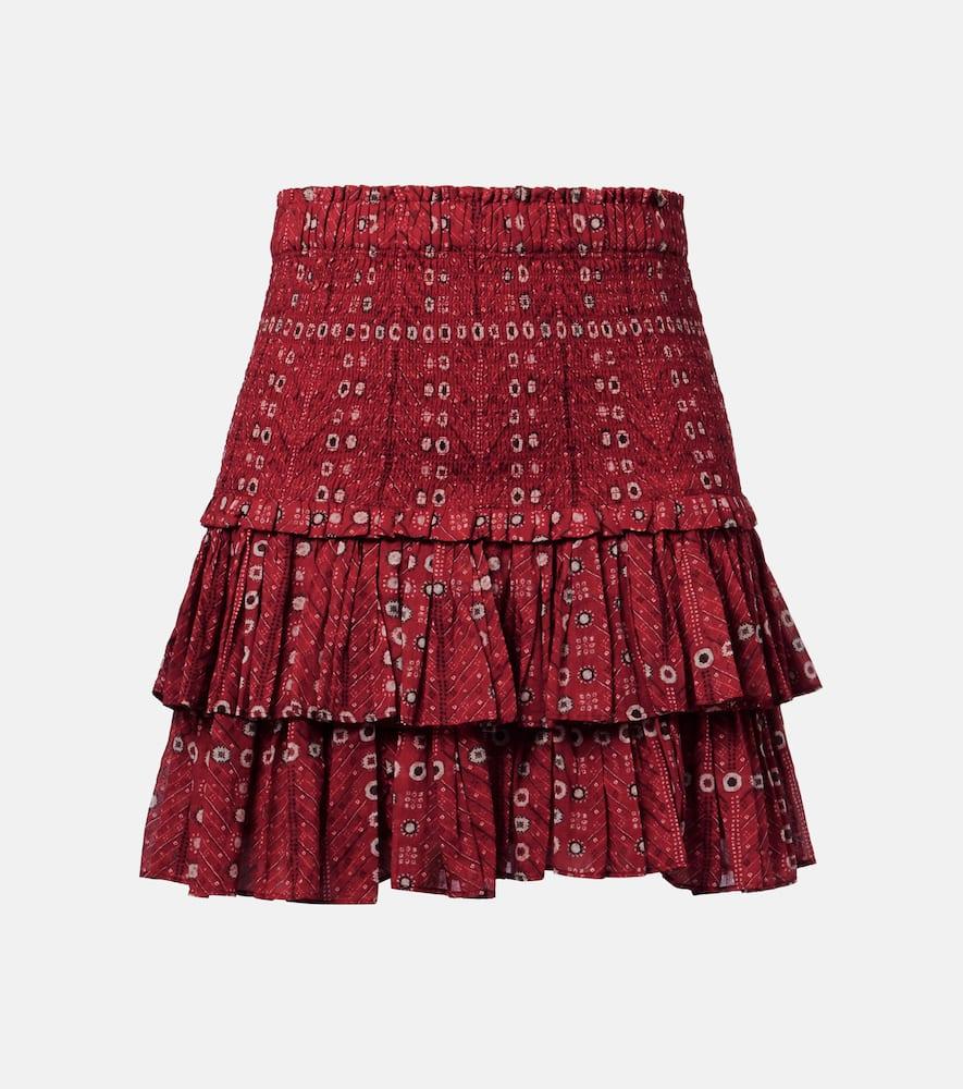 marant etoile naomi ruffled printed cotton miniskirt