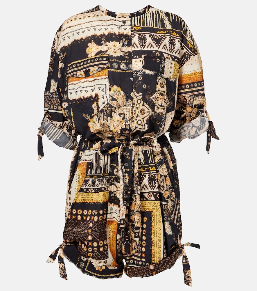 marant etoile niely printed cotton romper